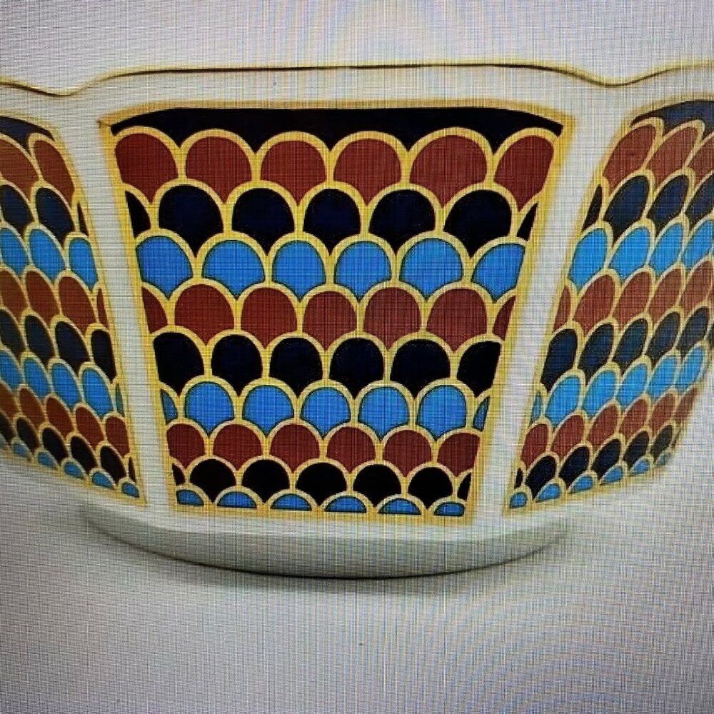PENNON Bowl 8" RARE Vintage Gail Levites 4 Taste Setter Sigma gold/blue/burgundy